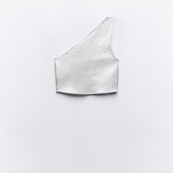 NWT Zara Asymmetrical metallic top - M - Picture 7 of 9